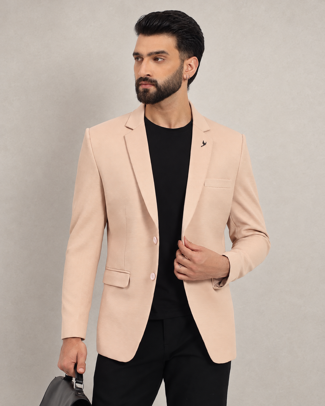 Men’s Warm Peach Stretchable Casual Blazer – Fresh Modern Style